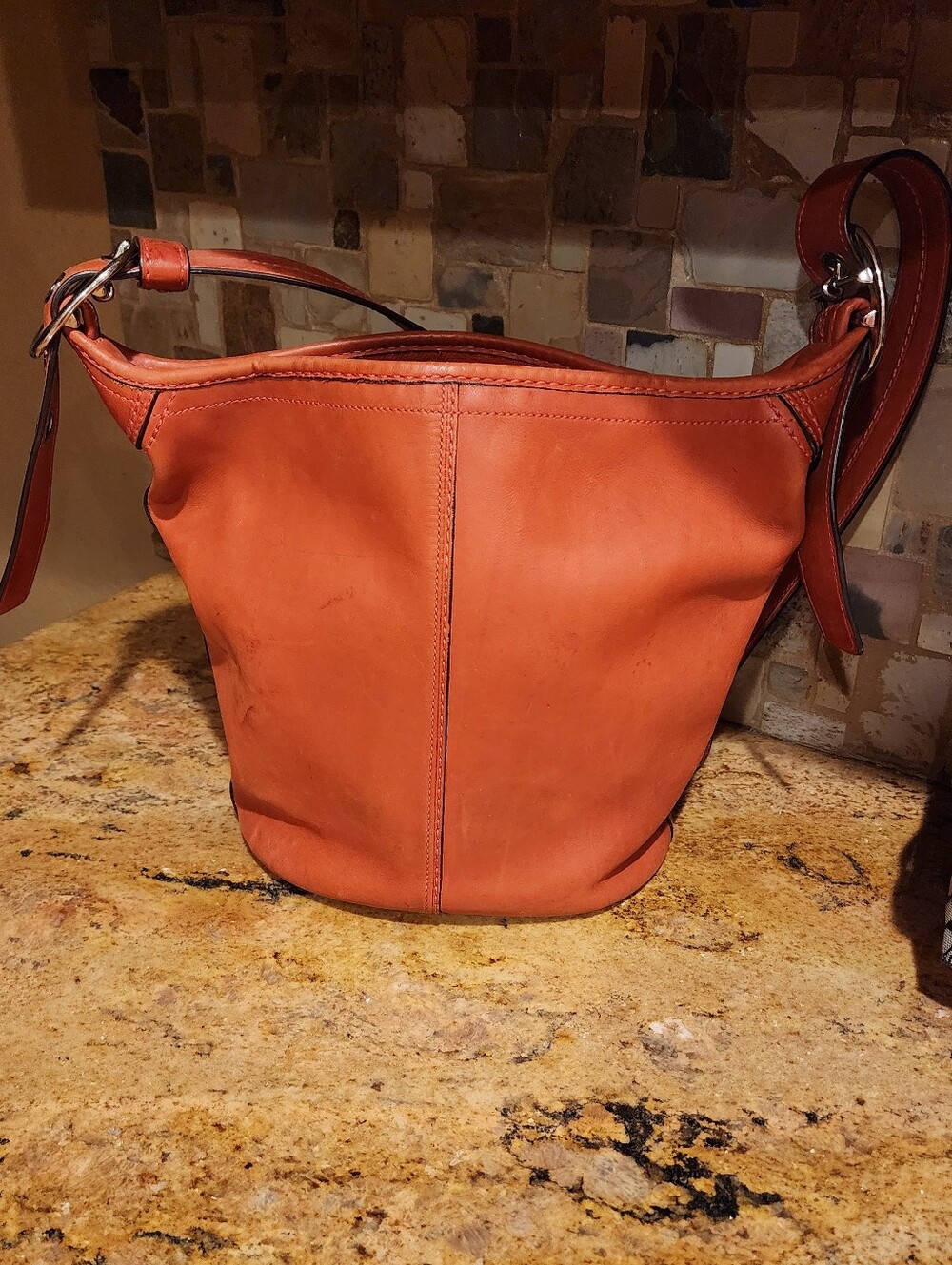 Coach Women’s Burnt Orange Leather Shoulder Bag